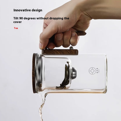 One Click Magnetic Separation Filtration Glass Teapot