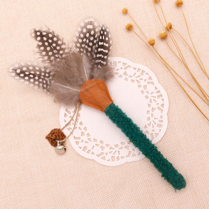 Catnip Chew Sticks with Feather and Bell