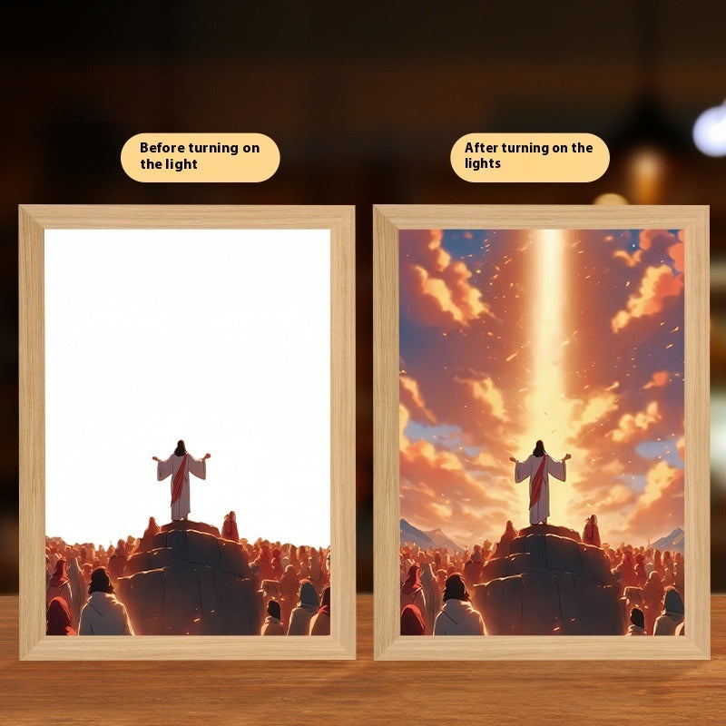 Jesus LED Light Painting Home Decoration