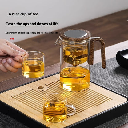 One Click Magnetic Separation Filtration Glass Teapot