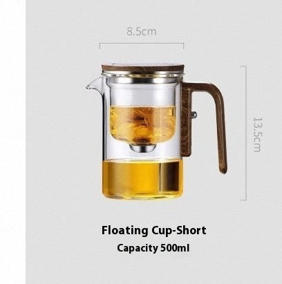 One Click Magnetic Separation Filtration Glass Teapot