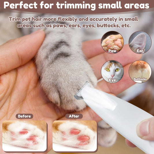 Pet Paw Trimmer With LED Light - Fully Waterproof