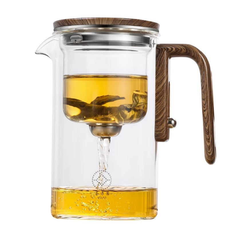 One Click Magnetic Separation Filtration Glass Teapot