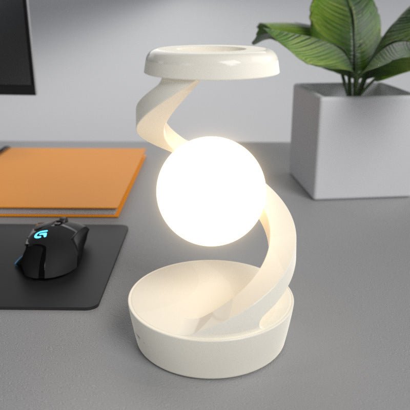 Rotating Moon Desk Lamp with Phone Wireless Charging Sensor Control Table Lamps Decorative Desktop Lamp Small Night Lamp Home Decor