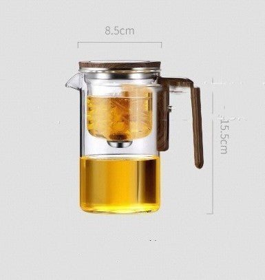 One Click Magnetic Separation Filtration Glass Teapot