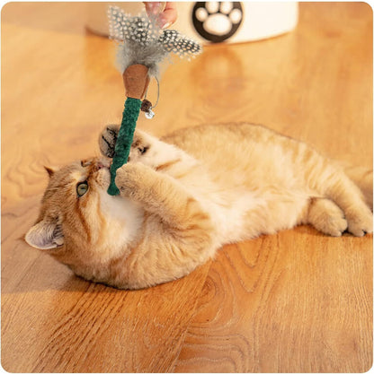 Catnip Chew Sticks with Feather and Bell