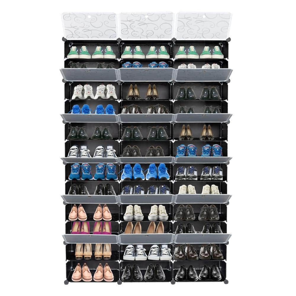 70.87 In. H 72-Pair Black Shoe Rack