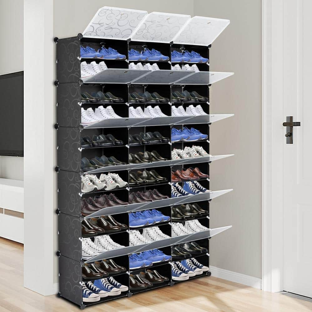 70.87 In. H 72-Pair Black Shoe Rack