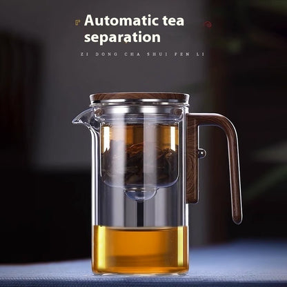 One Click Magnetic Separation Filtration Glass Teapot