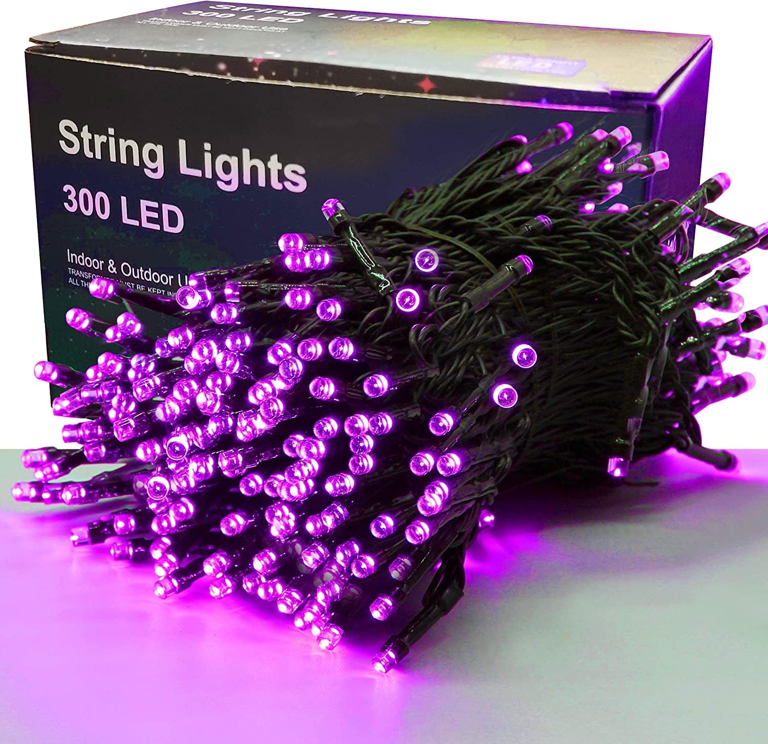 300 LED Halloween String Lights - 98.5FT Waterproof Mini Lights with 8 Lighting Modes, Connectable for Indoor and Outdoor Holiday Decorations (Purple)